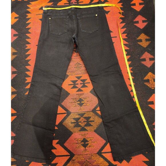 Sneak Peek Women's Black Flared Jeans Size 15/16 Mid-Rise Stretch Denim With Poc - Picture 6 of 13